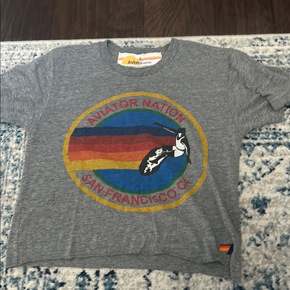 Aviator Nation Women's boyfriend Tee - Gray
